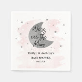 Over de maan | Girls Baby shower Napkins Servet (Voorkant)