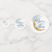 Over de maan, Gold Glitter Blue Baby shower Confetti (Voorkanten)