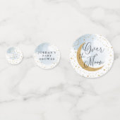 Over de maan, Gold Glitter Blue Baby shower Confetti (Achterkanten)