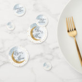 Over de maan, Gold Glitter Blue Baby shower Confetti (Groep)