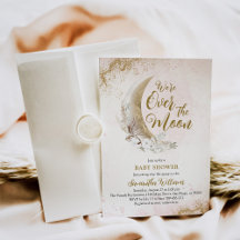 Over de Maan Goud Roze Baby Meisje Douche