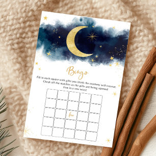 Over de Maan Gouden Sterren Baby Shower Bingo Spel