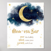 Over de Maan Gouden Sterren Blauw Moeder Osa Bar Poster (Voorkant)