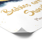 Over de maan Gouden sterren Blauwe baby's zijn zoe Poster (Hoek)