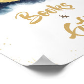 Over de Maan Gouden Sterren Blauwe Boeken en Gesch Poster (Hoek)