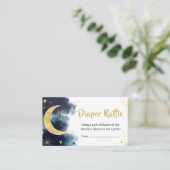 Over de Maan Gouden Sterren Blauwe Luier Raffle Informatiekaartje (Staand voorkant)