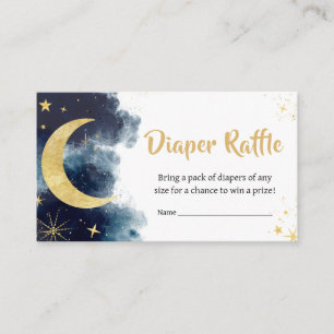 Over de Maan Gouden Sterren Blauwe Luier Raffle Informatiekaartje