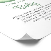 Over de maan groen niet zeggen baby spel teken poster (Hoek)