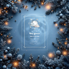Over de Maan Hemel Baby shower Acryl Uitnodigingen