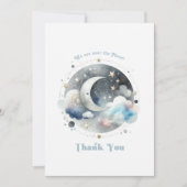 Over de Maan Hemel Baby shower Bedankkaart (Voorkant)