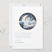 Over de Maan Hemel Baby shower Bedankkaart (Achterkant)