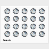 Over de Maan Hemel Baby shower Ronde Sticker (Vel)