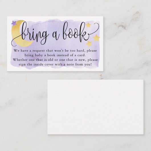 Over de maan, het Paarse Verzoek van het Boek van  Informatiekaartje (Voorkant / Achterkant)