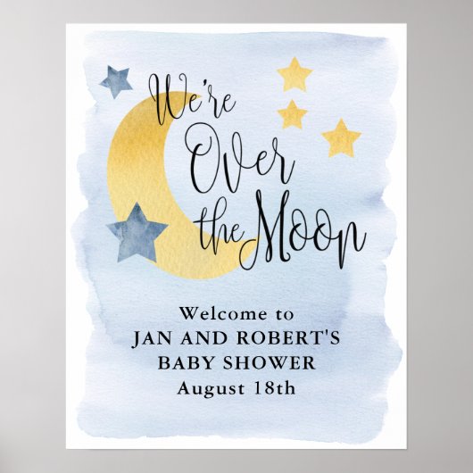 Over de maan, het Welkomstteken van het Baby showe Poster (Voorkant)