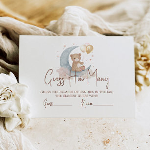 Over de maan hoeveel Snoepjes Baby shower Informatiekaartje