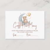 Over de maan hoeveel Snoepjes Baby shower Informatiekaartje (Voorkant)