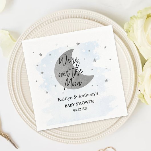 Over de maan | Jongens Baby showers servetten