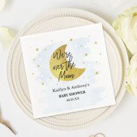 Over de maan | Jongens Baby showers servetten
