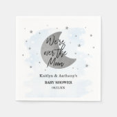 Over de maan | Jongens Baby showers servetten (Voorkant)