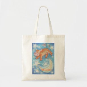 Over de maan 'Jouw naam canvas tas' Tote Bag