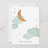 "Over de maan" maan en sterren baby shower Kaart (Achterkant)