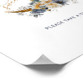 Over de maan marine goud Baby's zijn zoet Poster (Hoek)