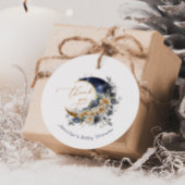 Over de maan marine gouden folie dank u bedankjes labels