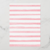 Over de maan marineblauw Baby shower roze roze roo Folie Uitnodiging (Achterkant)