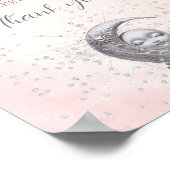Over de Maan Meisje Baby shower Luier Raffle Sign Poster (Hoek)