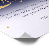 Over de Maan Meisje Baby shower Luier Raffle Sign Poster (Hoek)