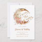 Over de maan meisje eerste verjaardag kaart (Voorkant)