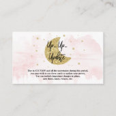 Over de maan | Meisjes Baby shower Update Kaarten (Voorkant)