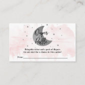 Over de maan | MeisjesBaby shower Diaper Raffle Informatiekaartje (Voorkant)