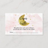 Over de maan | MeisjesBaby shower Diaper Raffle Informatiekaartje (Voorkant)