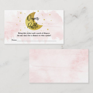 Over de maan   MeisjesBaby shower Diaper Raffle Informatiekaartje