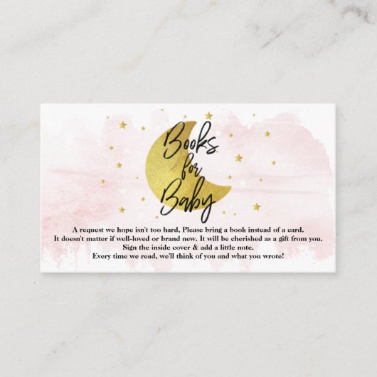 Over de maan | Meisjesboeken voor de Baby shower v Informatiekaartje (Voorkant)