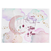 Over de maan mooie pastel kinderen verjaardag groot cadeauzakje (Achterkant)