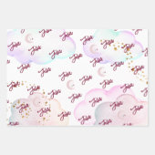 Over de maan mooie pastel kinderen verjaardag inpakpapier vel (Voorkant 2)