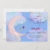 Over de maan mooie pastel kinderen verjaardag kaart (Voorkant)