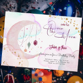 Over de maan mooie pastel kinderen verjaardag kaart