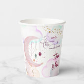 Over de maan mooie pastel kinderen verjaardag papieren bekers (Achterkant)