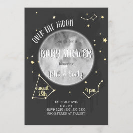 Over de maan | Moon & Stars Baby shower Kaart