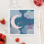 Over de maan nacht hemel kinderen verjaardag servet (Insitu)