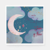 Over de maan nacht hemel kinderen verjaardag servet (Voorkant)