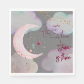 Over de maan nacht hemel kinderen verjaardag servet (Voorkant)