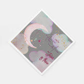 Over de maan nacht hemel kinderen verjaardag servet (Hoek)