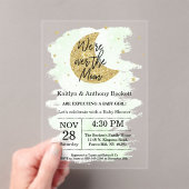 Over de maan | Neutraal Baby shower Acryl Uitnodigingen (Insitu (Draagbaar))