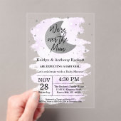 Over de maan | Neutraal Baby shower Acryl Uitnodigingen (Insitu (Draagbaar))