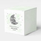Over de maan | Neutraal Baby shower Bedankdoosjes (Voorkant Zijde)