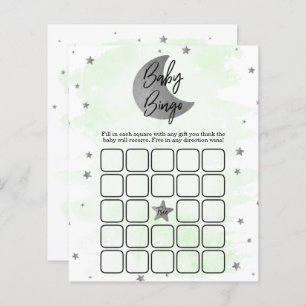 Over de maan   Neutraal Baby shower Bingo